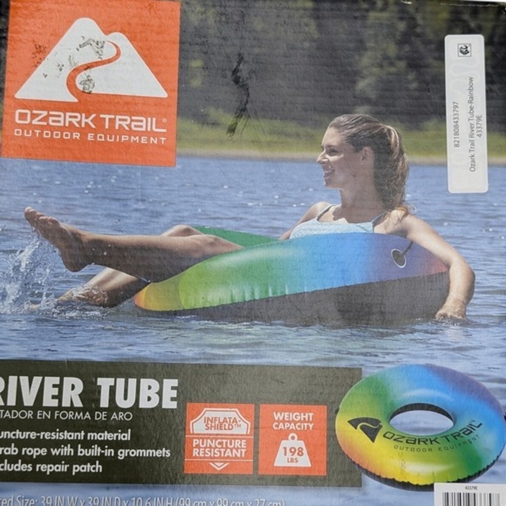 Ozark Trail 43379E River Tube Rainbow Inflatable 39in Puncture Resistant